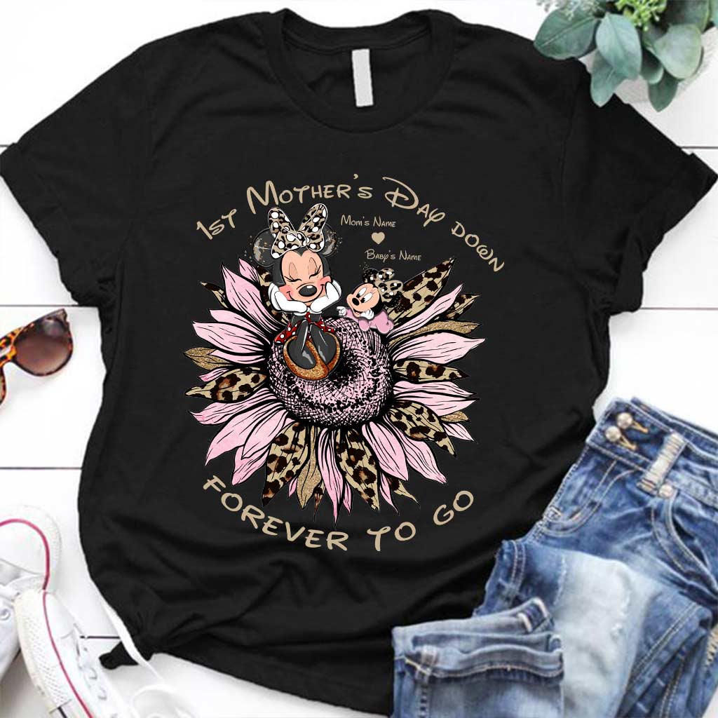 1st Mother's Day Down Forever To Go - Personalized Mother's Day T-shirt and Hoodie