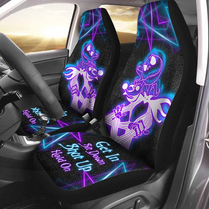 Get In Sit Down Shut Up Hold On - Nightmare Seat Covers With Leather Pattern Print