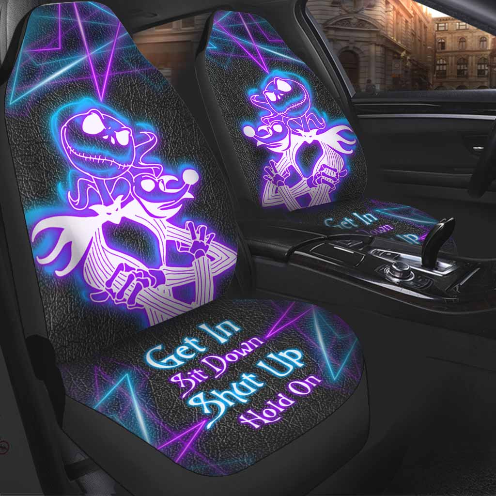 Get In Sit Down Shut Up Hold On - Nightmare Seat Covers With Leather Pattern Print