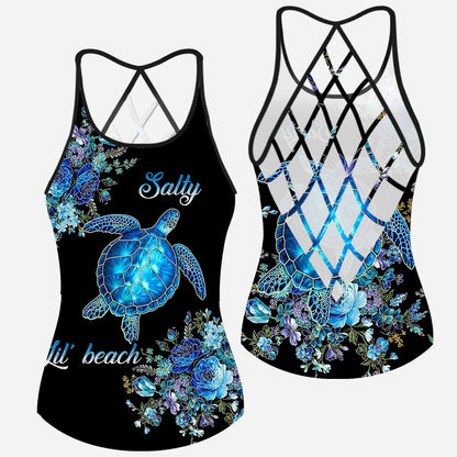 Salty Lil' Beach -Turtle Cross Tank Top