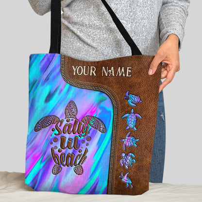 Salty Lil' Beach - Turtle Personalized Tote Bag