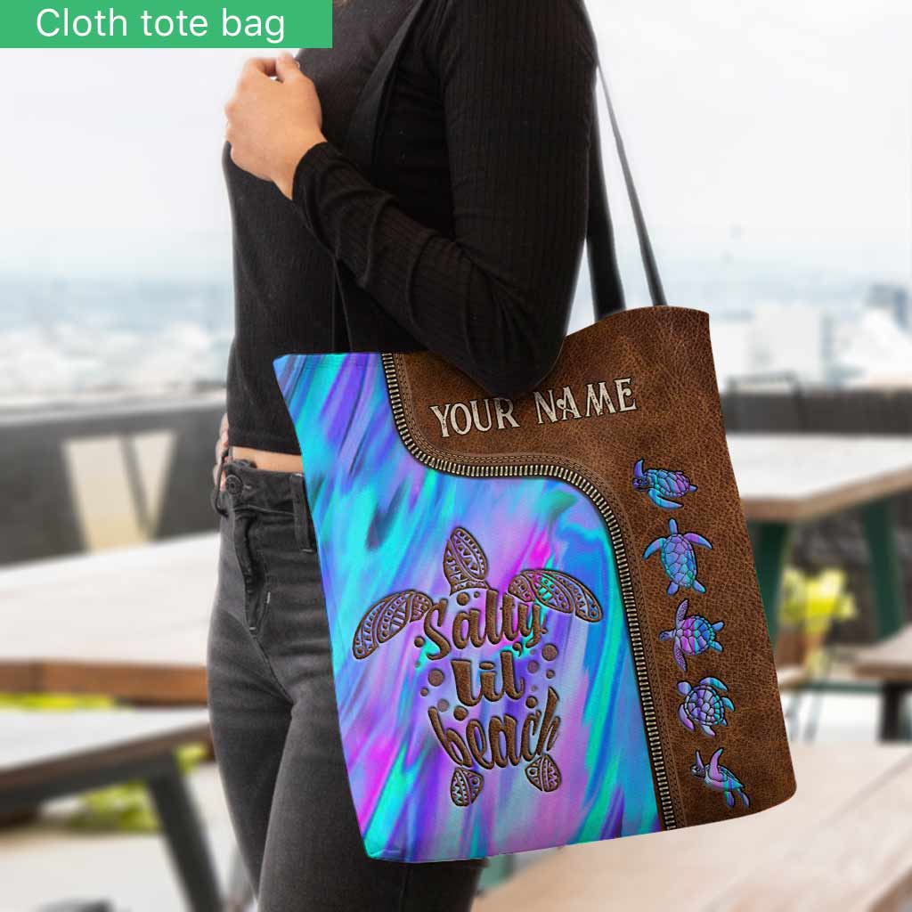 Salty Lil' Beach - Turtle Personalized Tote Bag