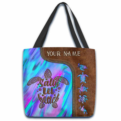 Salty Lil' Beach - Turtle Personalized Tote Bag