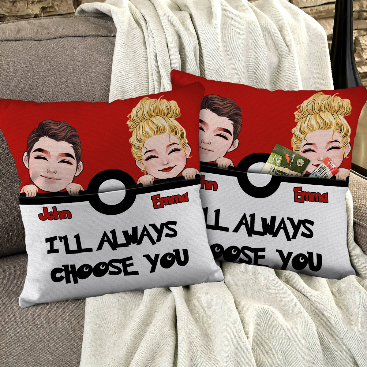 I'll Always Choose You - Personalized Monster Trainer Pocket Pillow