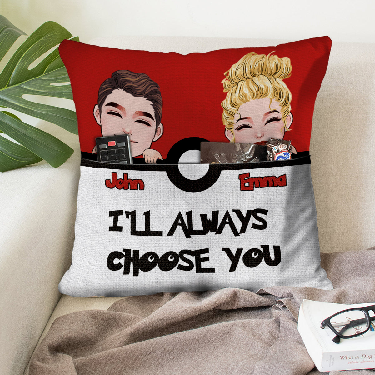 I'll Always Choose You - Personalized Monster Trainer Pocket Pillow