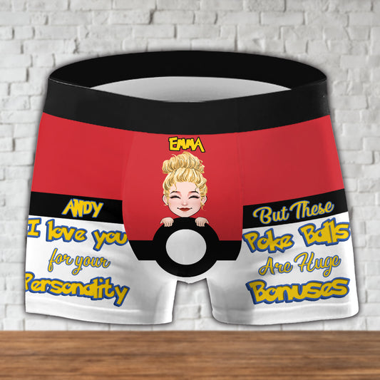 I Love You For Your Personality - Personalized Monster Trainer Men Boxer Briefs