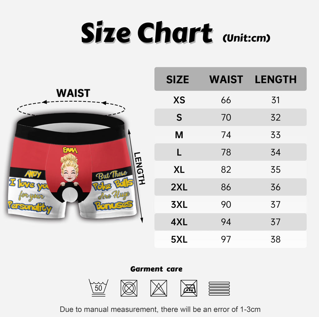 I Love You For Your Personality - Personalized Monster Trainer Men Boxer Briefs