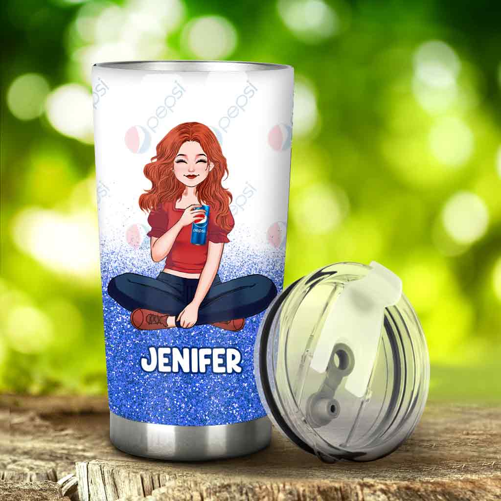 Just A Girl Who Loves Soft Drink - Personalized Blue Soft Drink Tumbler