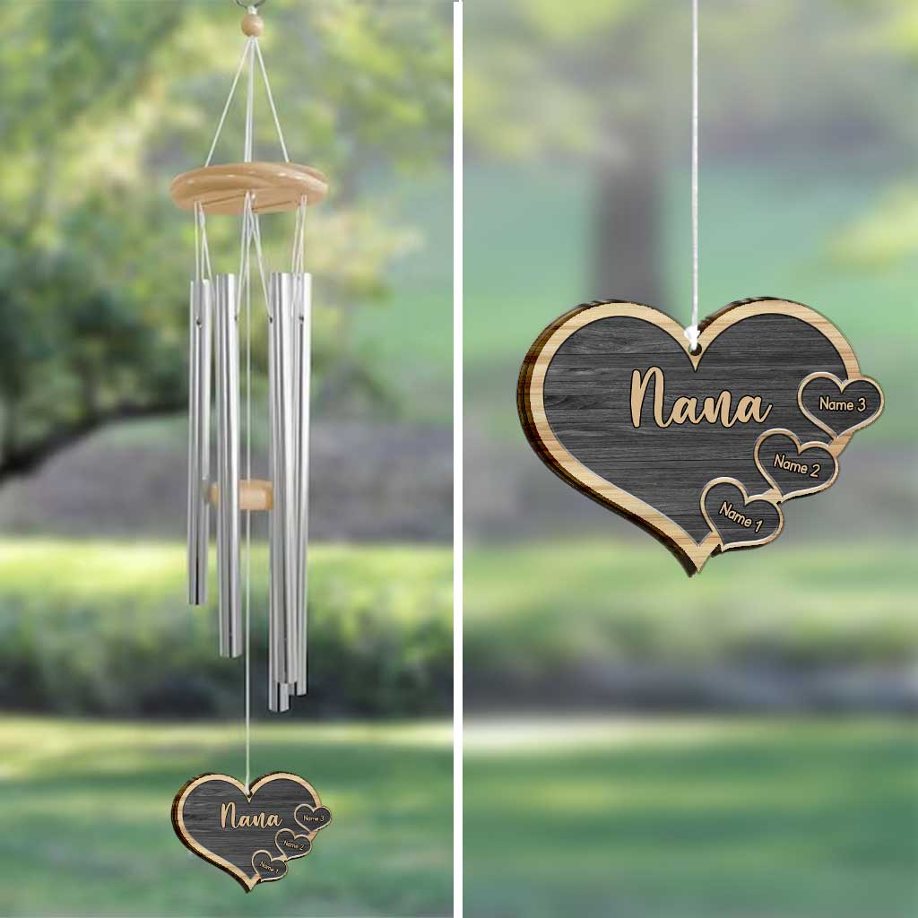 Nana's Hearts - Personalized Grandma Wind Chime