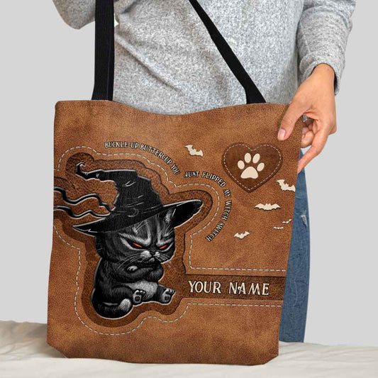 Buckle Up Buttercup Halloween - Cat Personalized Tote Bag