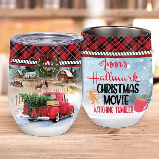 Christmas Movies Watching - Personalized Wine Tumbler