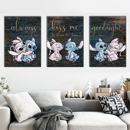 Always Kiss Me Goodnight - Personalized Couple Ohana Poster & Canvas Set