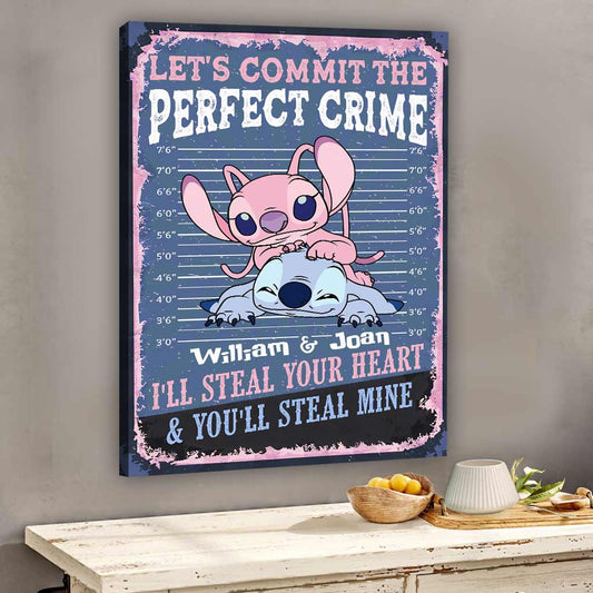 Let's Commit The Perfect Crime - Personalized Couple Ohana Canvas And Poster