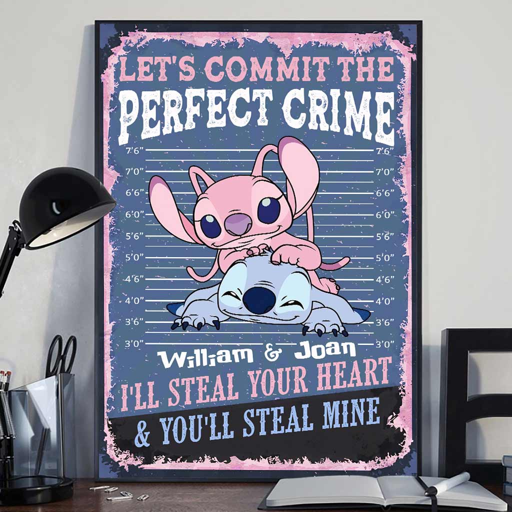 Let's Commit The Perfect Crime - Personalized Couple Ohana Canvas And Poster