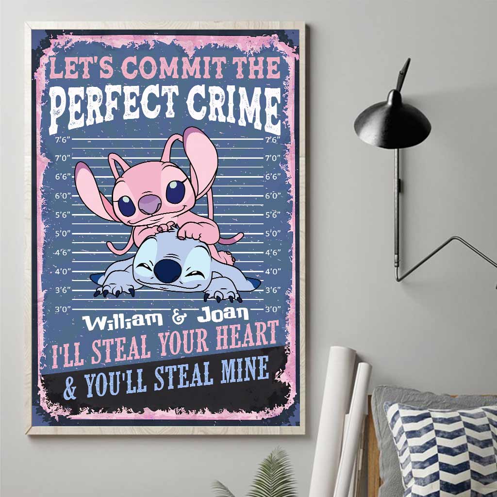 Let's Commit The Perfect Crime - Personalized Couple Ohana Canvas And Poster