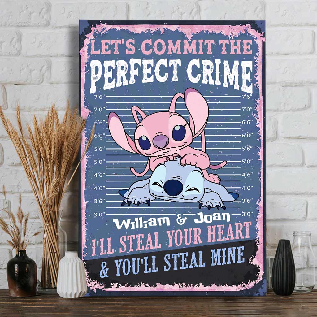 Let's Commit The Perfect Crime - Personalized Couple Ohana Canvas And Poster
