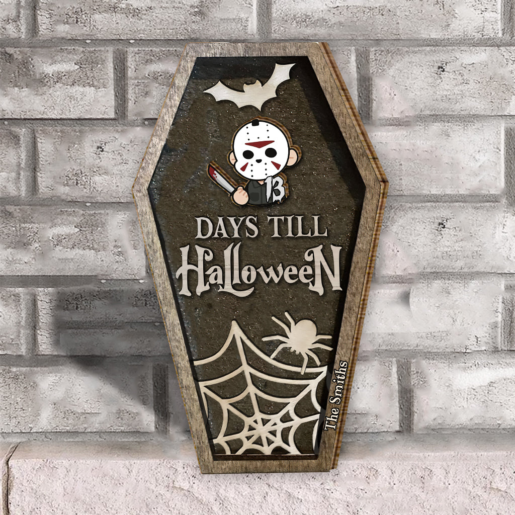 Halloween Countdown - Personalized Interchangeable Seasonal Wood Sign