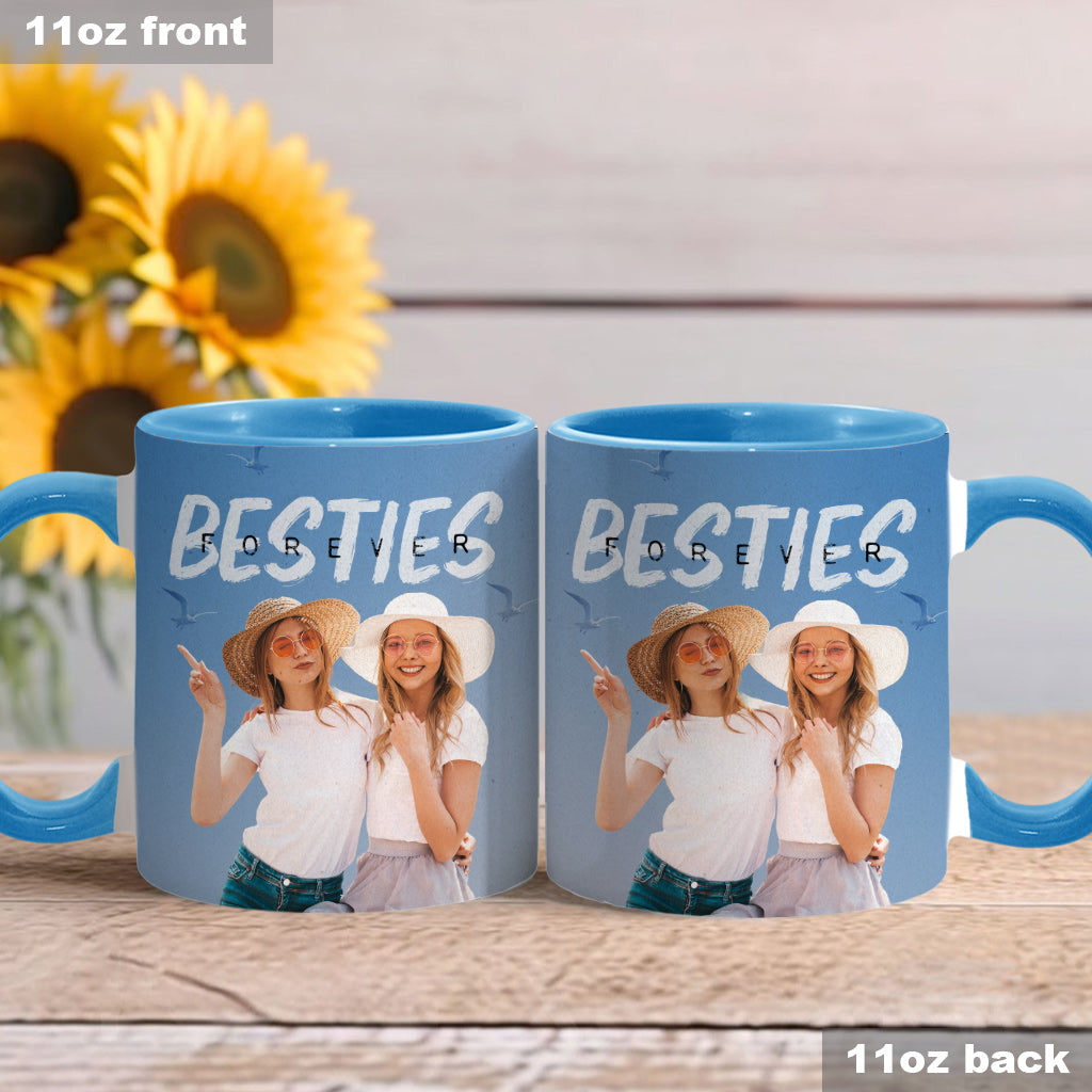 Bestie Forever Vintage Blue - Personalized Bestie Accent Mug