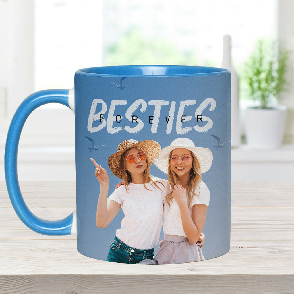 Bestie Forever Vintage Blue - Personalized Bestie Accent Mug