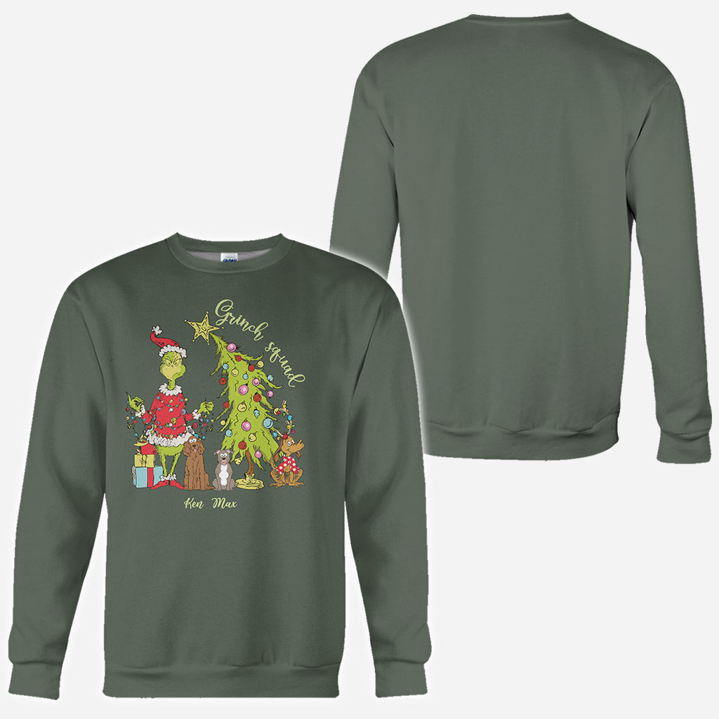 Merry Christmas Green Mischief Dog Cat - Personalized Dog All Over Shirt