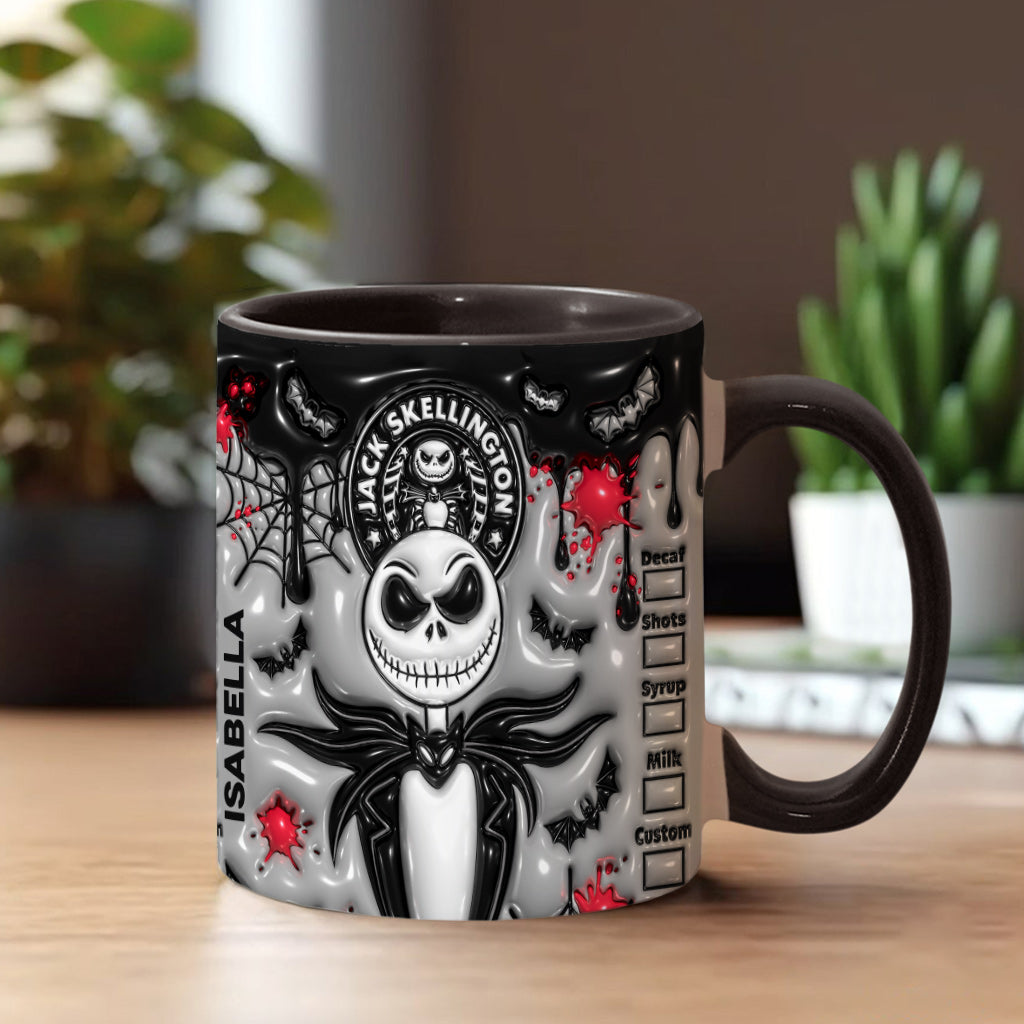 Spooky Skeleton - Personalized Nightmare Accent Mug