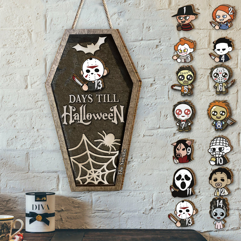 Halloween Countdown - Personalized Interchangeable Seasonal Wood Sign