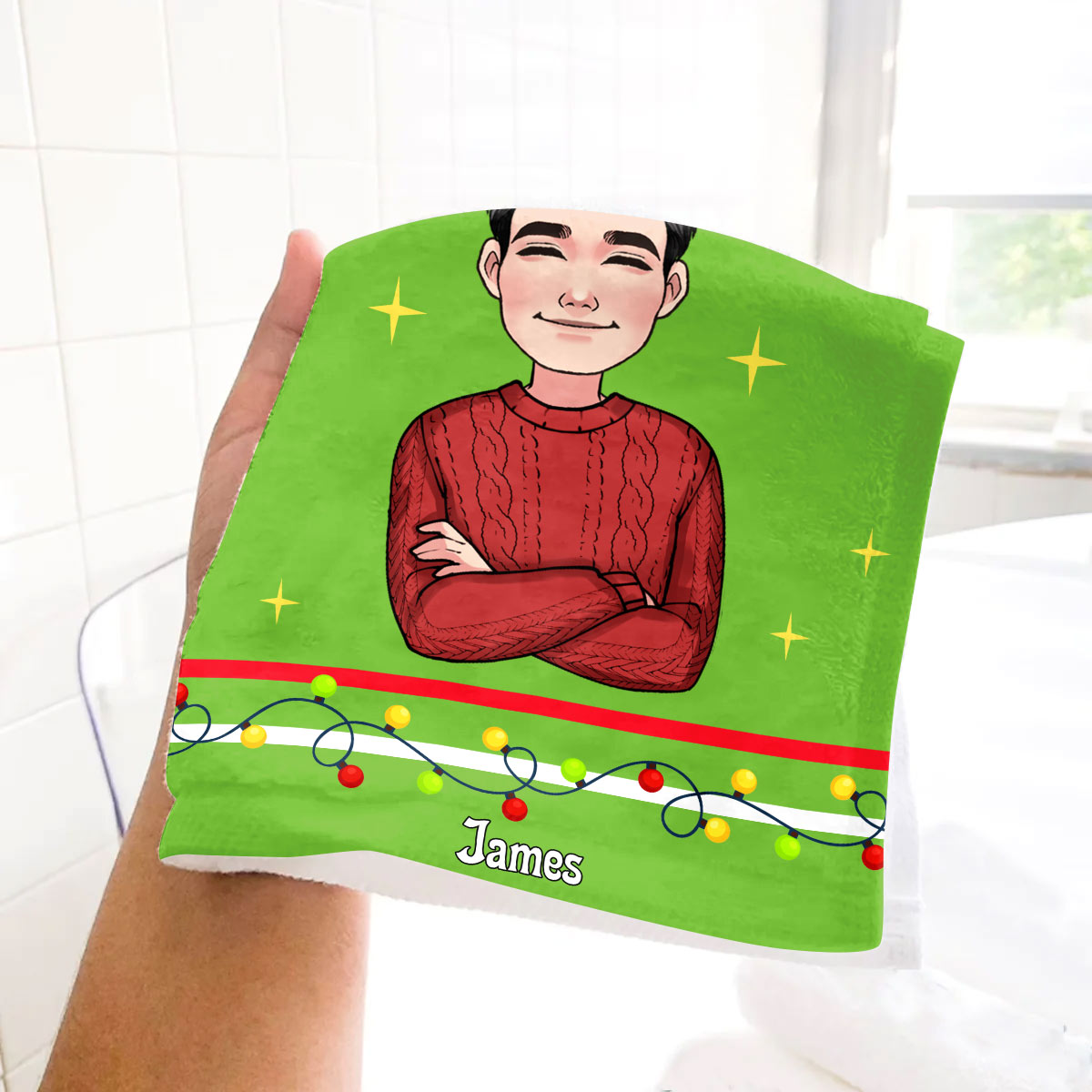 Mrs. Clause But Married To The Green Mischief - Personalized Couple Towel