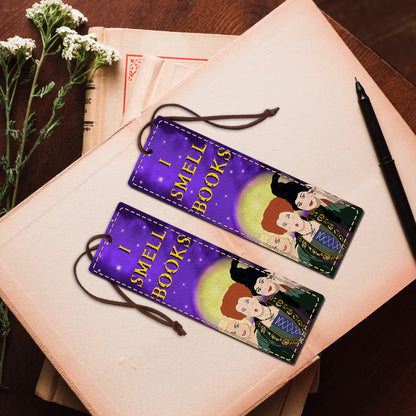 I Smell Books Three Witches Leather Bookmark