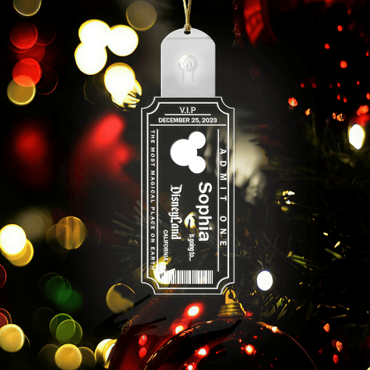 Magical World Ticket - Personalized Mouse Led Acrylic Ornament