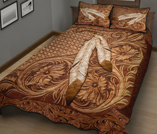 Native American India Feather American Indian Quilt Set 0622