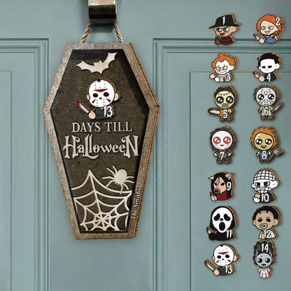 Halloween Countdown - Personalized Interchangeable Seasonal Wood Sign