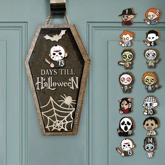 Halloween Countdown - Personalized Interchangeable Seasonal Wood Sign