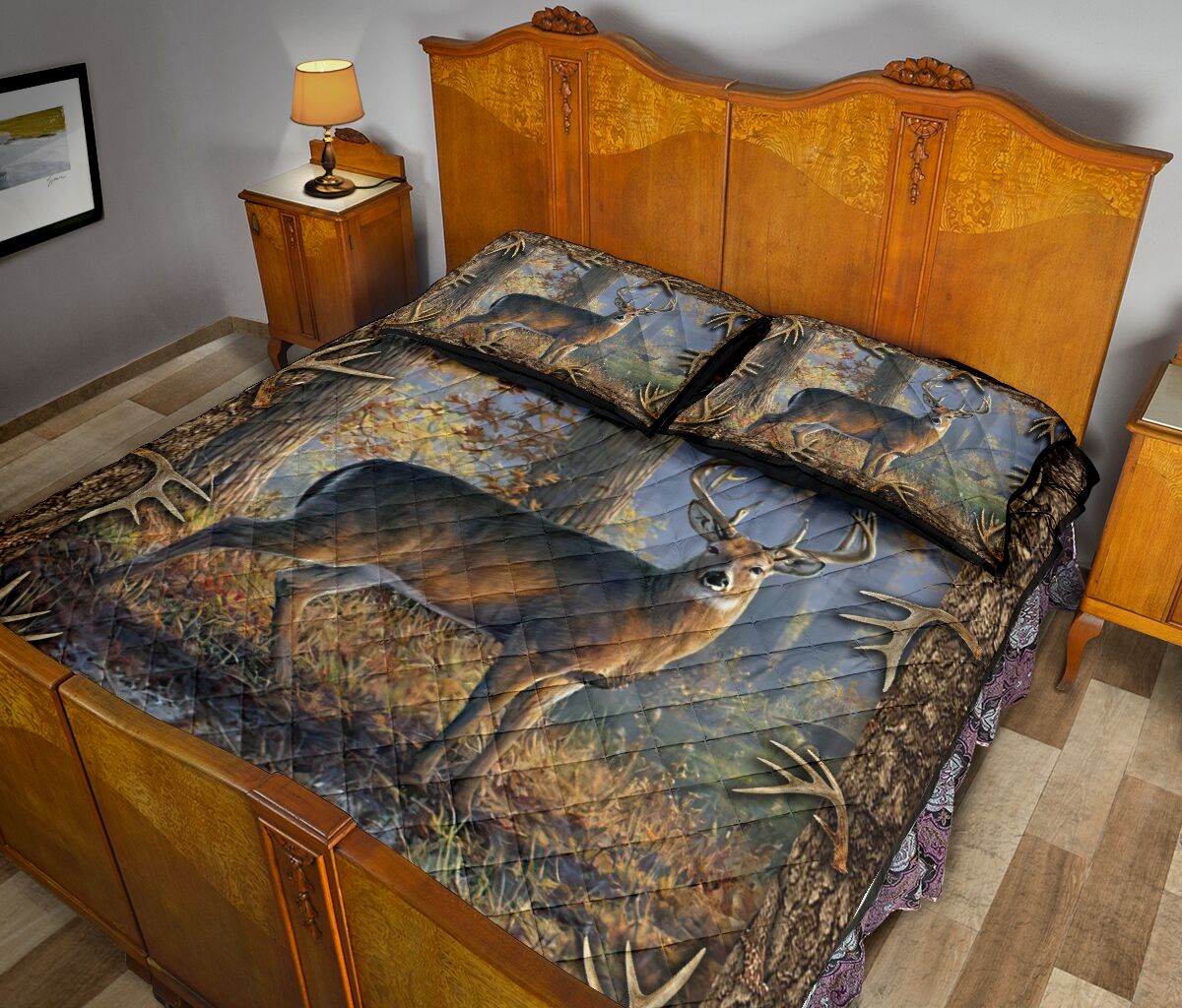 Deer In The Forest Hunting Quilt Set 0622