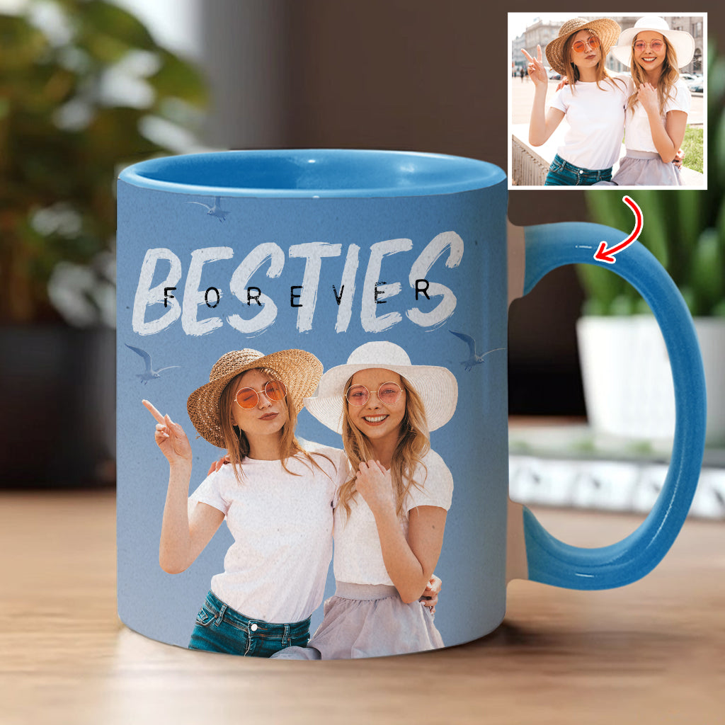 Bestie Forever Vintage Blue - Personalized Bestie Accent Mug