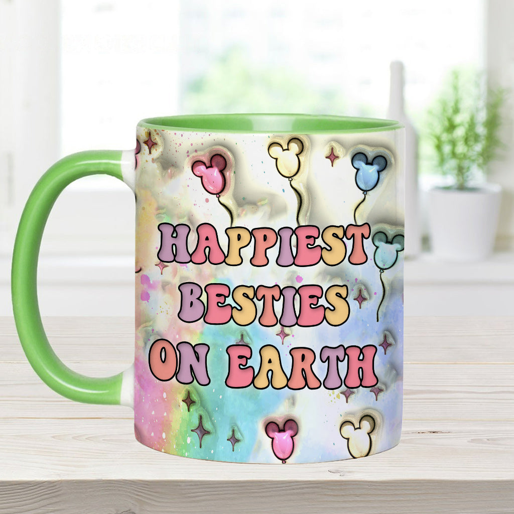 Happiest Besties On Earth - Personalized Bestie Accent Mug