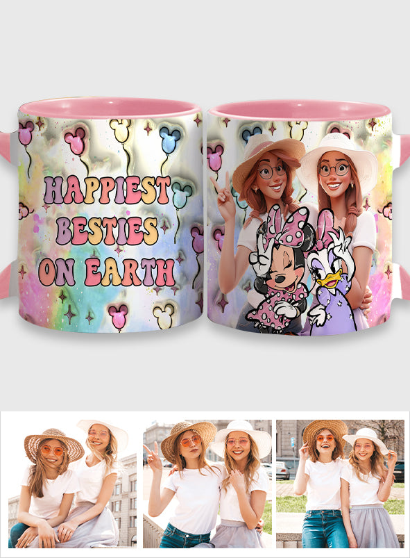 Happiest Besties On Earth - Personalized Bestie Accent Mug