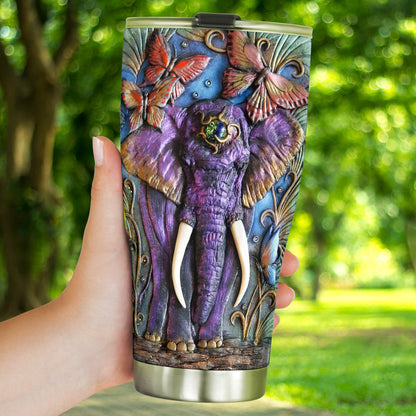 Elephant 3D Pattern Print Elephant Tumbler 0622