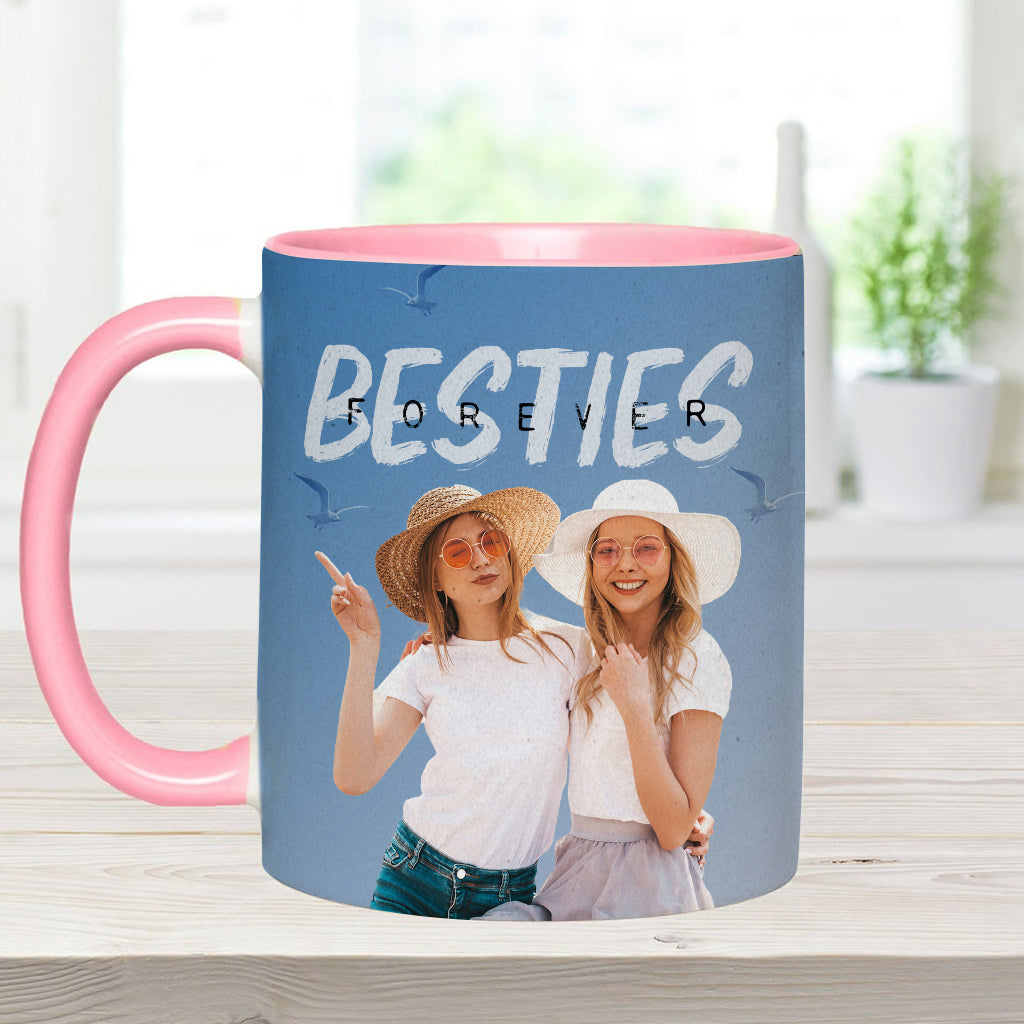 Bestie Forever Vintage Blue - Personalized Bestie Accent Mug