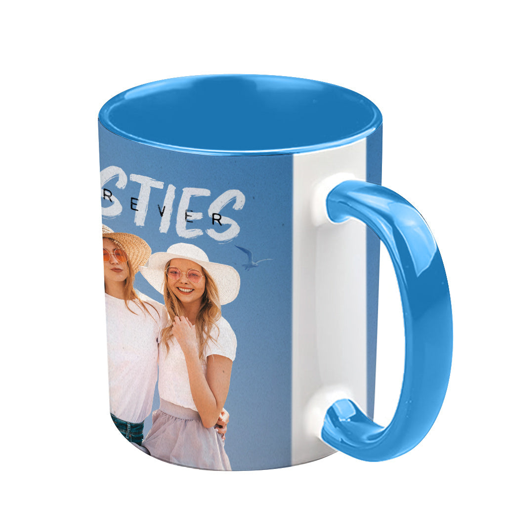 Bestie Forever Vintage Blue - Personalized Bestie Accent Mug