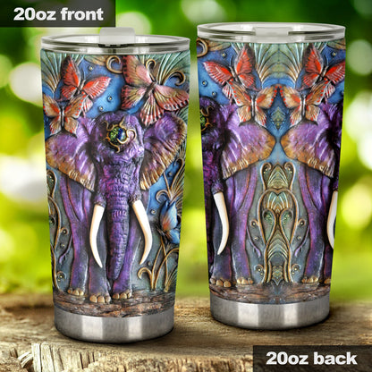 Elephant 3D Pattern Print Elephant Tumbler 0622