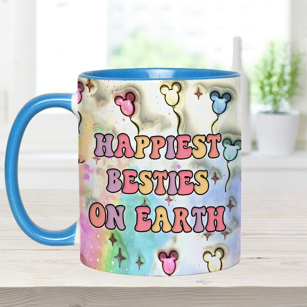 Happiest Besties On Earth - Personalized Bestie Accent Mug