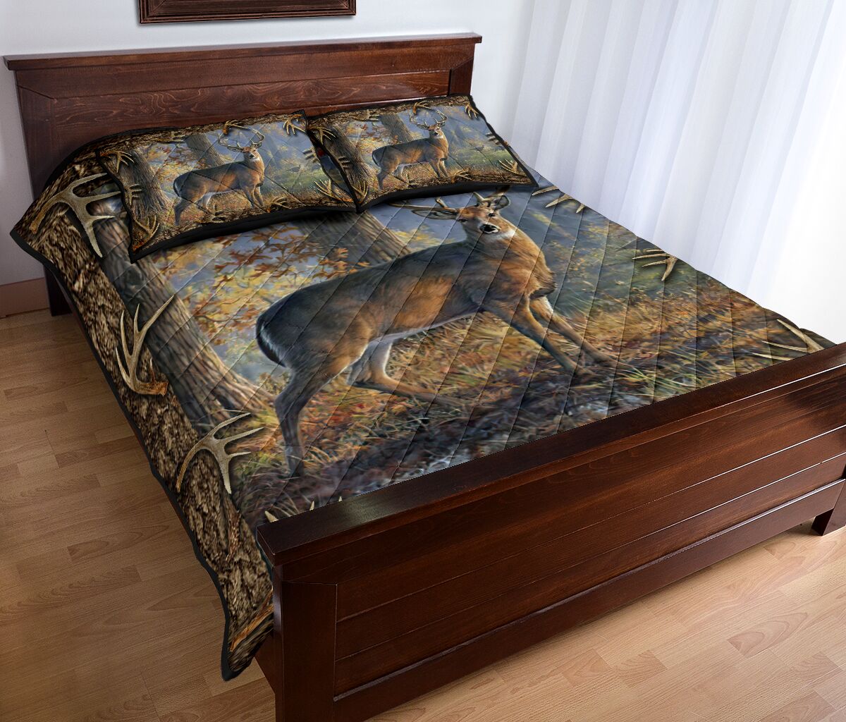 Deer In The Forest Hunting Quilt Set 0622