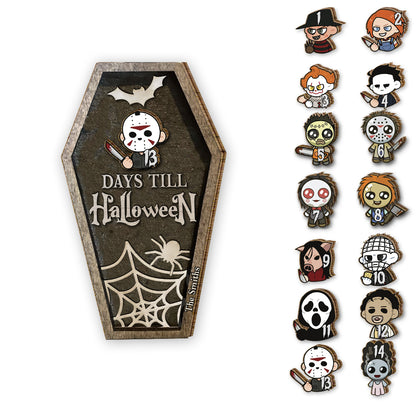 Halloween Countdown - Personalized Interchangeable Seasonal Wood Sign