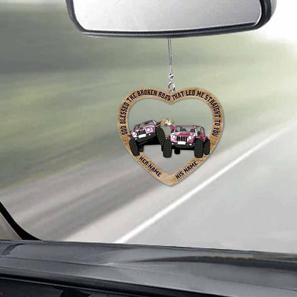 Couple Keeps Together - Personalized Transparent Car Ornament (Printed On Both Sides)