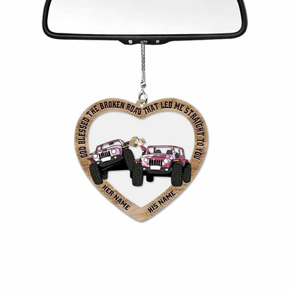 Couple Keeps Together - Personalized Transparent Car Ornament (Printed On Both Sides)