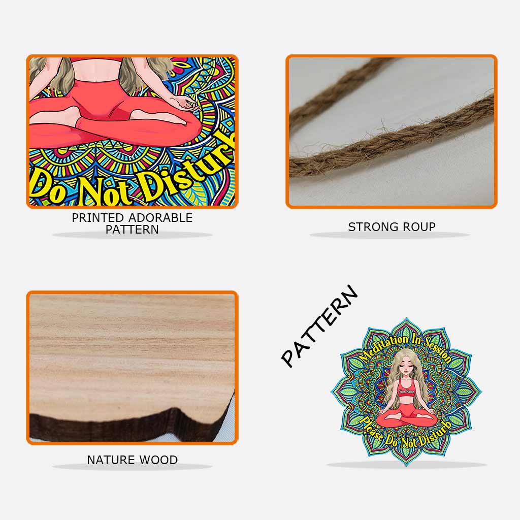 Meditation In Session - Personalized Yoga Wood Sign