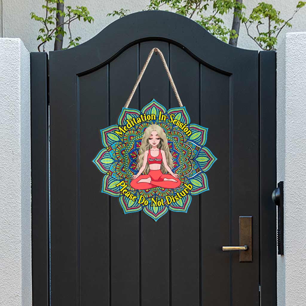 Meditation In Session - Personalized Yoga Wood Sign