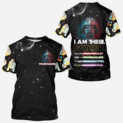 I Am Their Father - Personalized Father's Day The Force All Over T-shirt and Hoodie