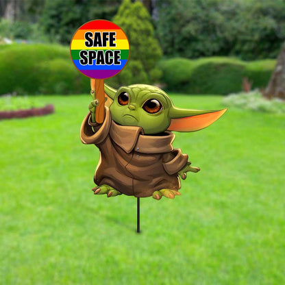 Safe Space - Personalized LGBT Support Metal Garden Art