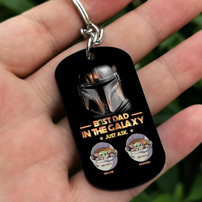 1 Dad In The Galaxy - Personalized Father's Day  The Force Stainless Steel Keychain